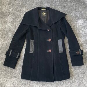 VGC Mackage Wool Blend Pea Coat - Black - Size Medium